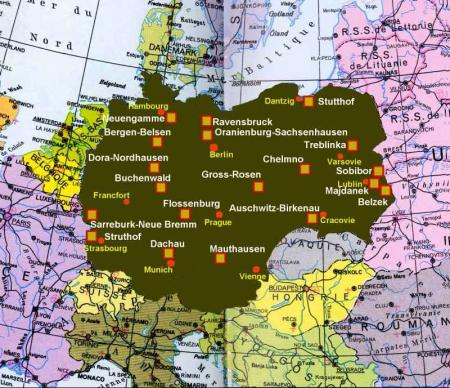 carte des camps de concentrations et d exterminations allemand