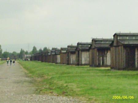 baraques en bois du camp des hommes