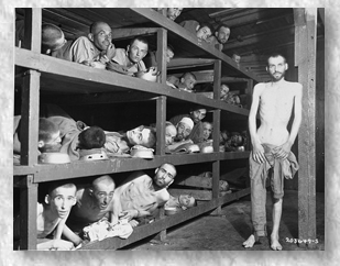 int�rieure d'une baraque,photo prise a la lib�ration de dachau